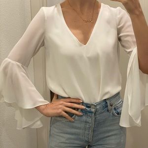 Zara white flowy tip low back XS